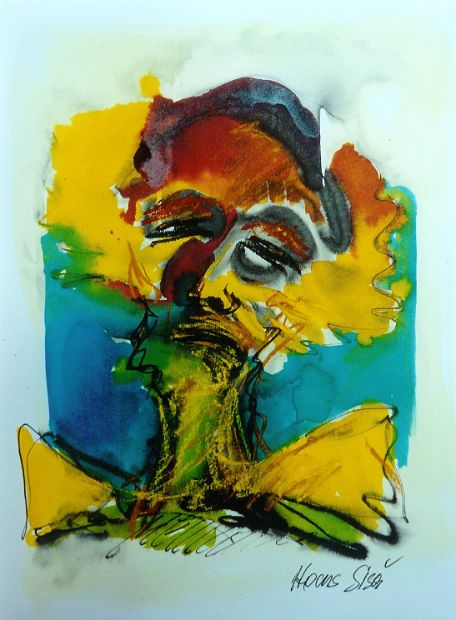 GARTENSCHAU, Gartenbewohner 6, Aquarell, 88 x 62 cm